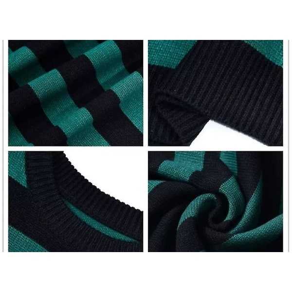 Tate Sweater Vinter Pullovers Dame Stribet Sweater Casual Jumper Oversize Par Harajuku Skjorte Varm Pullover Sueter De Mujer Jersey Green white M