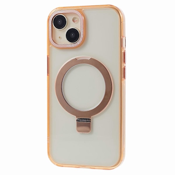 Läpinäkyvä TPU+PC suojakuori iPhone 15 Plus -puhelimelle, näkymätön jalusta ja magneettinen puhelinkuori Multicolor Style C