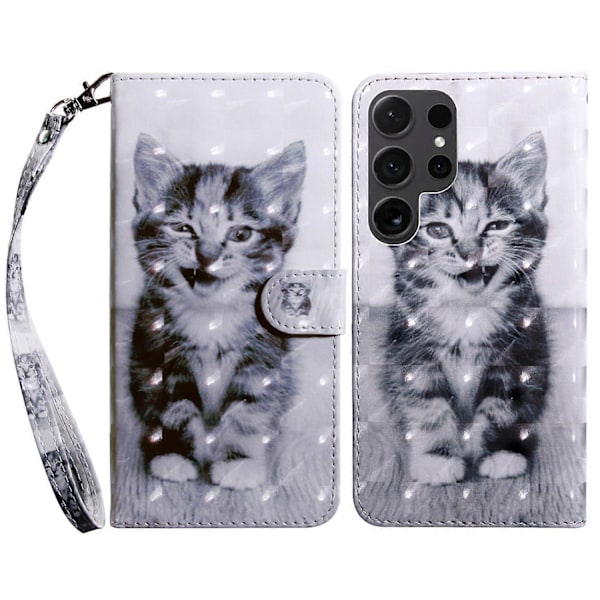 Samsung Galaxy S24 Ultra -kotelo 3D-kuviopainatuksella, nahkainen lompakkokotelo Multicolor Style G