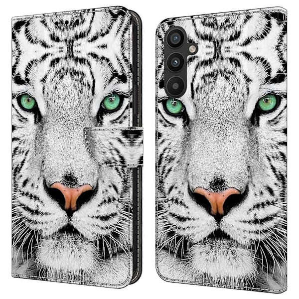 Skal för Samsung Galaxy A34 5G Mönstertryckt Skyddande Fodral TPU+PU Läder Flip Telefonfodral Multicolor Style D