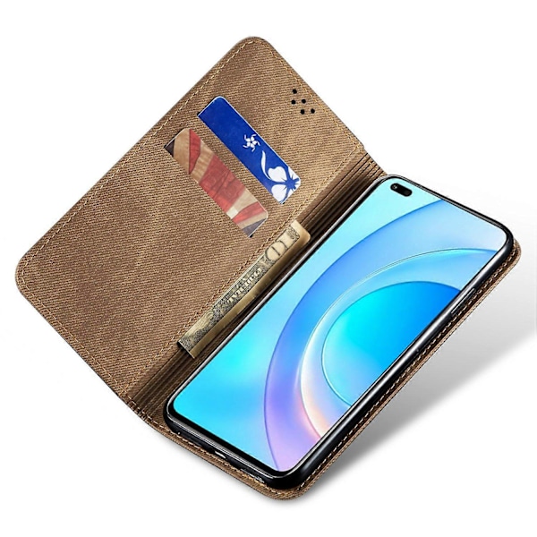 Honor 90 Nahkainen Käännettävä Puhelinkotelo Farkkukangas Tekstuurilla Lompakko Jalusta Suojus Multicolor Style C