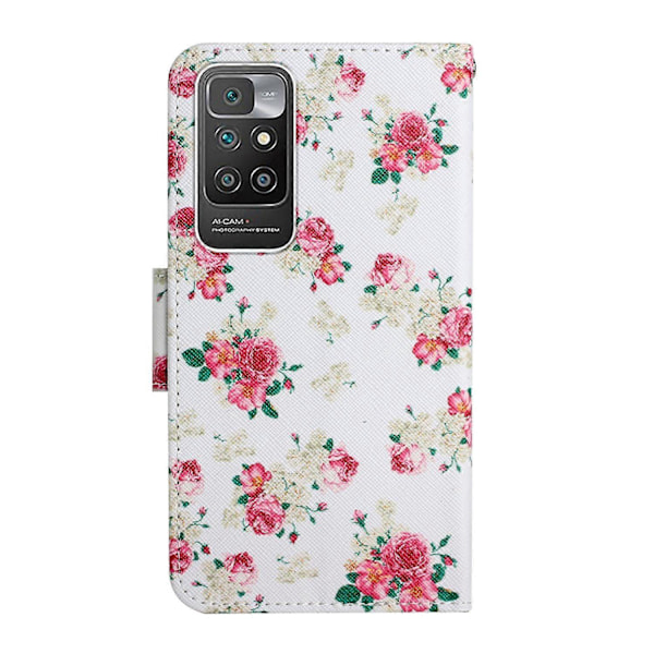 Mønsterprint Folio Flip Læder Telefon Standpung Taske Cover med Rem til Xiaomi Redmi 10