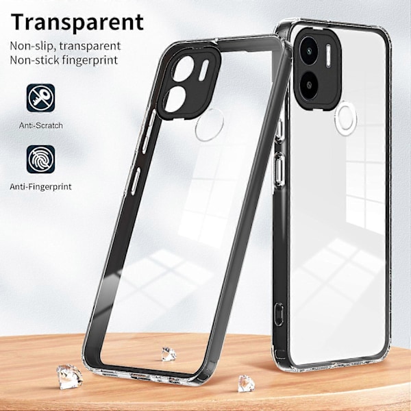 För Xiaomi Redmi A1+ 4G/Redmi A2+ 4G/Poco C50 4G TPU+PC Transparent Mobilskal