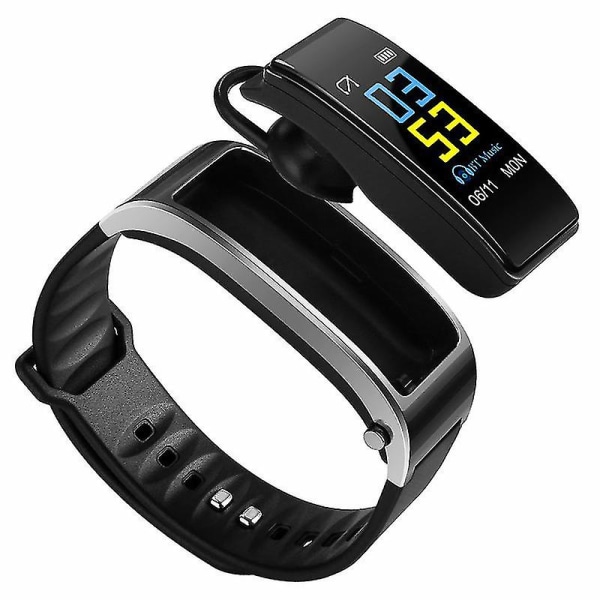 Smart Armband Bluetooth Headset 2-i-1 Pulsmätare för män och kvinnor Sportklocka Watch