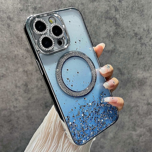Magnetiskt skal för iPhone 13 Pro, skyddande TPU+PC glitterfodral Multicolor Style B