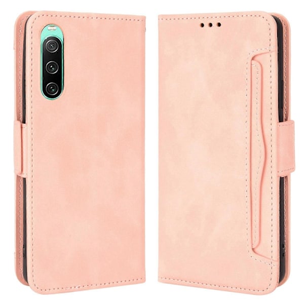 Läderfodral med Flera Kortfack för Sony Xperia 10 V, Plånboksställ Skyddande Mobilskal Multicolor Style B