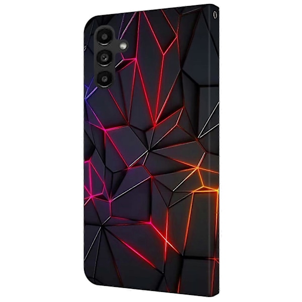 Fodral för Samsung Galaxy A14 4G/5G Mönstertryckt Skyddande Fodral TPU+PU Läder Flip Telefonfodral Multicolor Style C