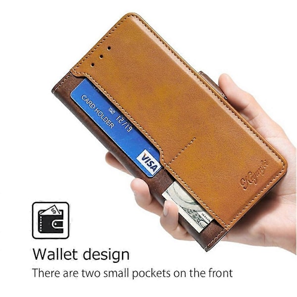 Til Xiaomi 15 Ultra Etui Kontrastfarve Tegnebog Læder Telefoncover Multicolor Dark Brown + Gold