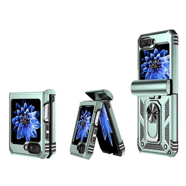 Skal för Samsung Galaxy Z Flip5 5G PC+TPU Anti-fall Ring Kickstand Multicolor Style E