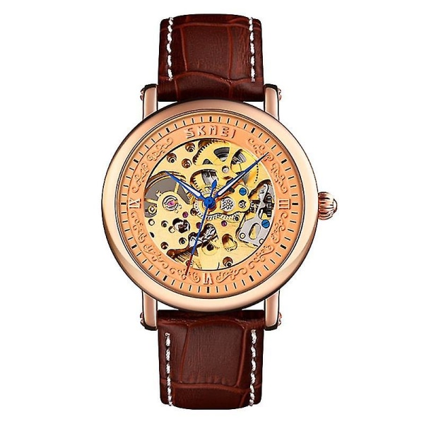 Skmei 9229 Automatic Hollow Mechanical Watch Rose Gold Shell Rose Gold Face