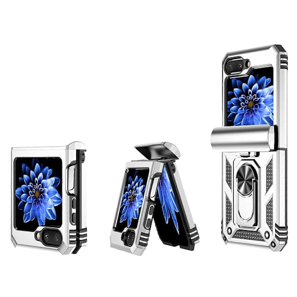 Skal för Samsung Galaxy Z Flip5 5G PC+TPU Anti-fall Ring Kickstand Multicolor Style H