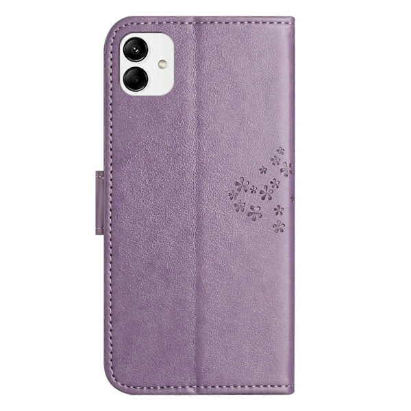 Til Samsung Galaxy A05 4G Etui Ugle Træ Præget Læder Telefon Cover med Pung Multicolor Style D