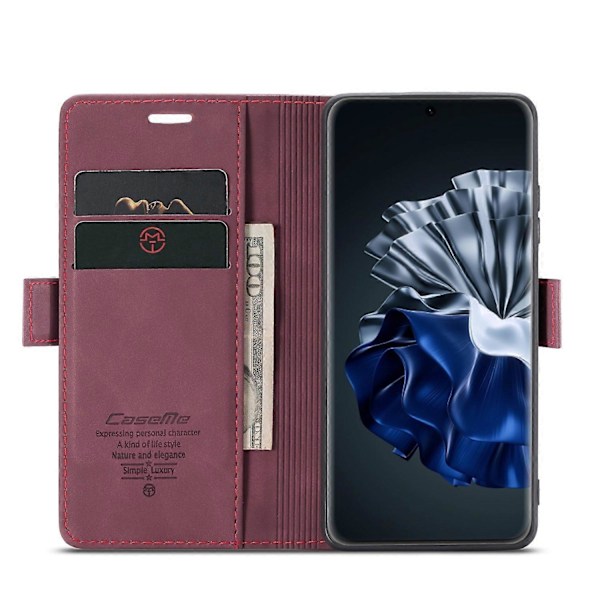 Til Huawei P60 Pro Case CASEME 013 Series Kortholder Stativ Læder Telefon Cover Multicolor Style E