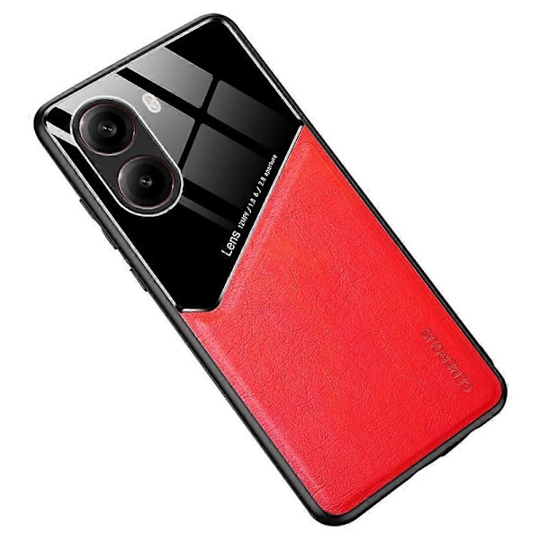 Xiaomi Redmi Turbo 4 5G -kotelo, nahkapäällysteinen PC+TPU-puhelimen takakuori Multicolor Red