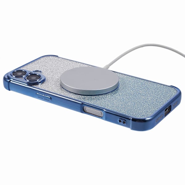 iPhone 16 Plus -kotelo, yhteensopiva MagSafe-sähköpinnoituksen kanssa TPU Gradient Glitter -puhelinkuori Multicolor Style C