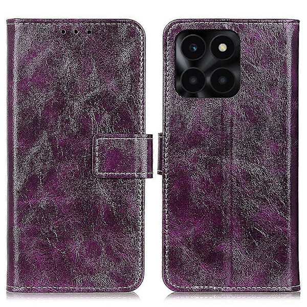 For Honor X6a 4G PU Læder Wallet Stand Shell Retro Crazy Horse Tekstur Telefon Cover Multicolor Style A