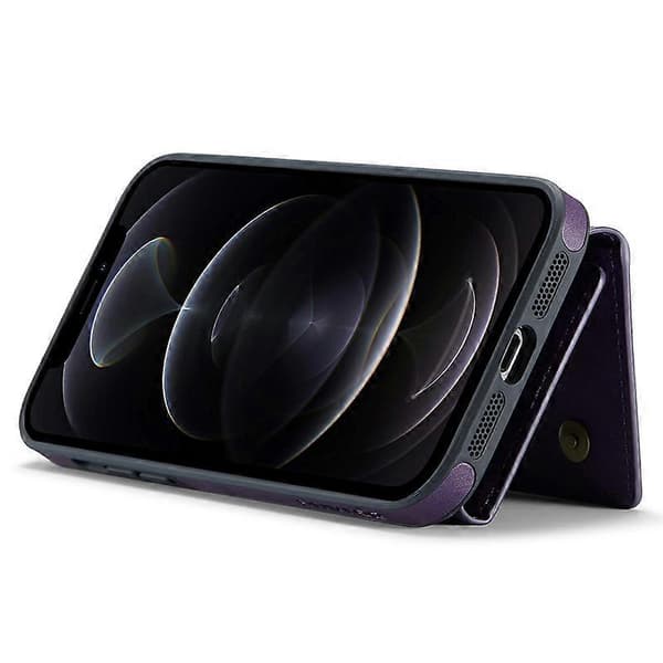 M5 Serie Til iPhone 12/12 Pro Cover Tri-fold Wallet PU+PC+TPU Telefon Cover Multicolor Style E