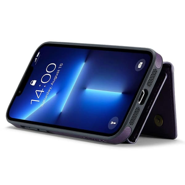 DG.MING M6 Series til iPhone 13 Pro Etui Magnetisk pung PU+PC+TPU Telefoncover Multicolor Style E