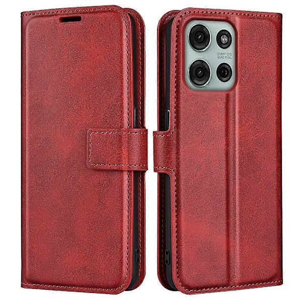 Til Motorola Moto G75 5G Stand Case Anti-Scratch Kalvetekstur Læder Telefon Cover Multicolor Style C