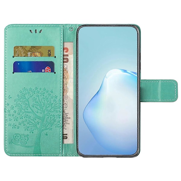 Skal för Samsung Galaxy A05 4G Uggla Träd Präglat Läder Telefonskydd med Plånbok Multicolor Style C