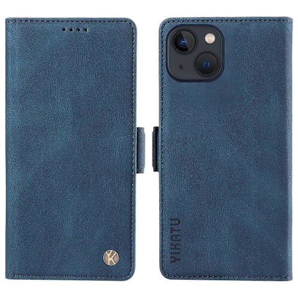 YIKATU YK-005 Pung Etui til iPhone 14 Stativ PU Læder Hud-berørings Magnetisk Beskyttende Telefon Cover Multicolor Style A