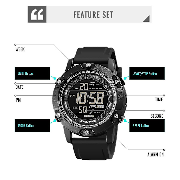 Skmei 1762 Digital Display Electronic Watch [gratis frakt]