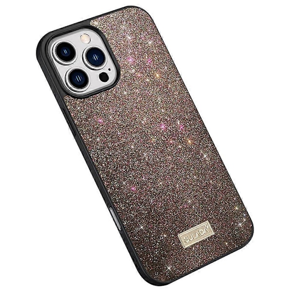 SULADA iPhone 16 Pro -kotelo PU-nahka+PC+TPU Glitter Paljetit Takapuhelimen kuori - Musta Multicolor Multi-color/Multi-color