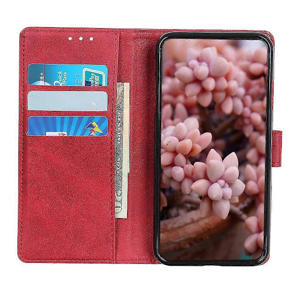 Stand Wallet Telefon Cover Til OnePlus 13R 5G/Ace 5 Pro 5G Ko Læder Tekstur Læder Cover Multicolor Red