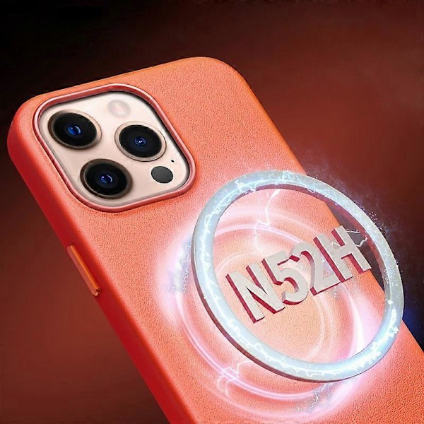QIALINO Stødsikkert Cover til iPhone 14 Pro Magnetisk Telefoncover Ægte Læder Hård PC Anti-Fald Cover
