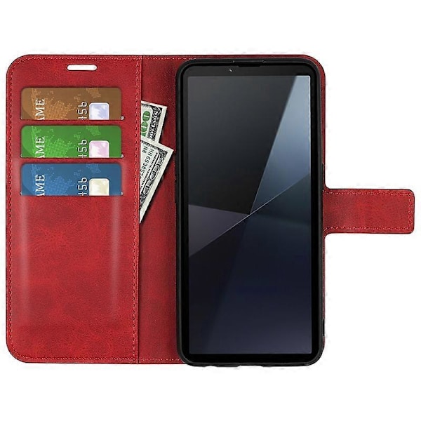 Til Sony Xperia 10 VI Taske Wallet Kalvetekstur Læder Telefon Cover Multicolor Style B