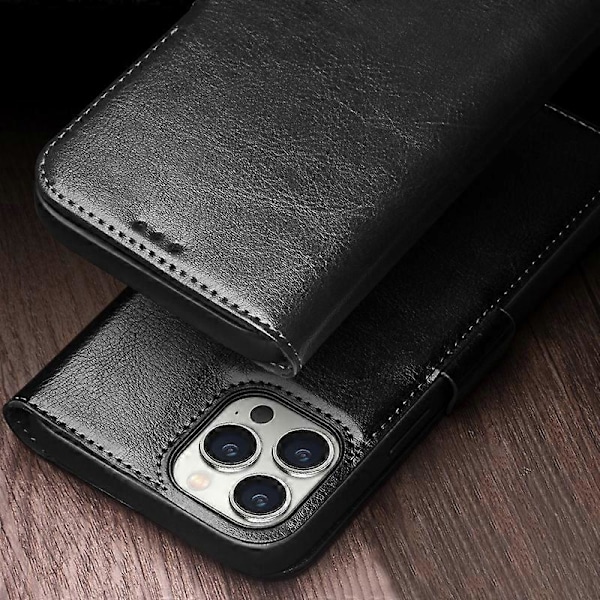 QIALINO Fodral för iPhone 12 Pro Max Anti-fall Äkta Läder Plånboksfodral Multicolor Style A