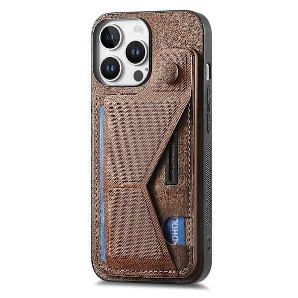 iPhone 16 Pro -kotelo, retro nahkainen takakansi, korttipaikka, sivutuki - Vihreä Multicolor Brown