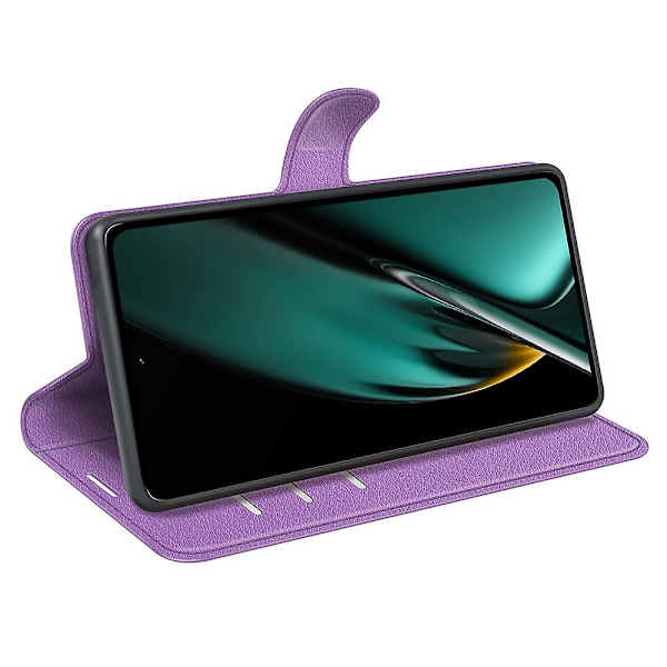 Phone case för Oppo K11 5g plånbok Litchi Texture Shell anti-scratch Stativ Pu Läder Cover Purple