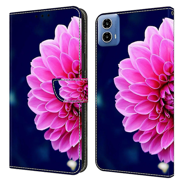 Læder Stand Cover med 3D-mønster og pung til Motorola Moto G24 Power Multicolor Style D
