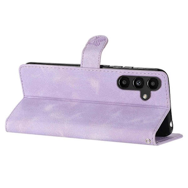 Fodral för Samsung Galaxy A26 5G Läder Präglat Blommigt Telefonskydd Plånbok med Handledsrem Multicolor Style E