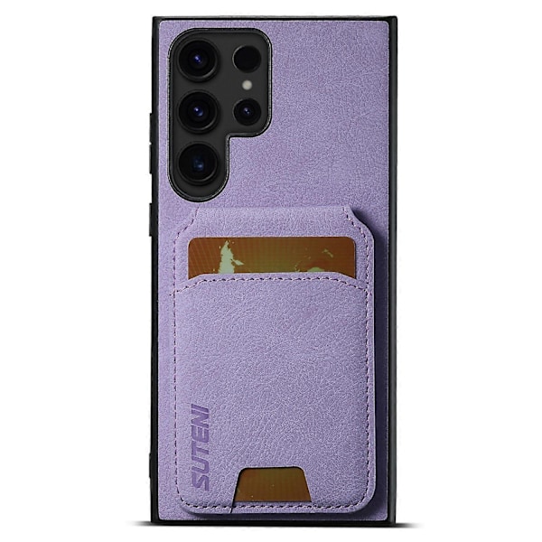 SUTENI H02 Etui med Støttefod og Kortpladser i Læder til Samsung Galaxy S23 Ultra Multicolor Style C