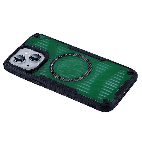 For iPhone 14 Deksel Varmeavledning Hul Magnetisk TPU+PC Telefondeksel Kompatibelt med Magsafe Multicolor Style E