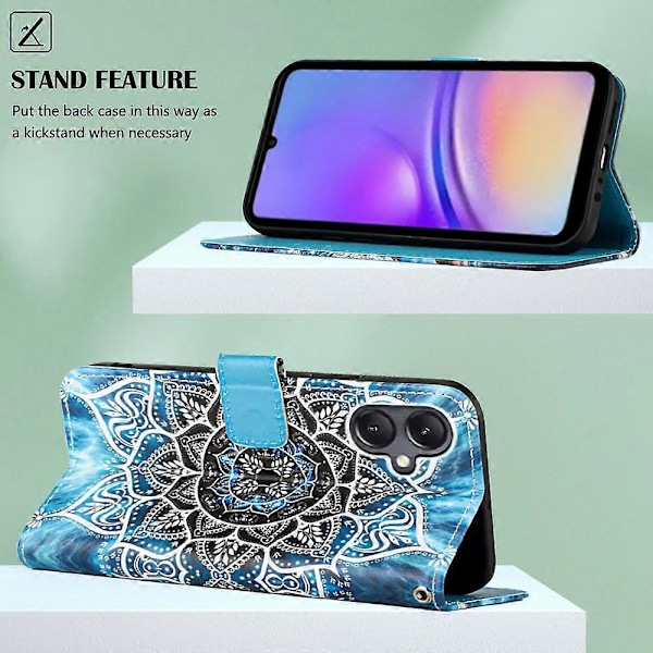 YB Pattern Printing Leather Series-4 Samsung Galaxy A15 4G -kotelo PU-nahkainen puhelinlompakkokotelo Multicolor Style C