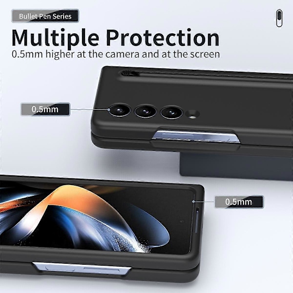 Skal för Samsung Galaxy Z Fold4 5G med Stylus Pen Gummibelagd PC Vikbart Telefonskydd Multicolor Style E