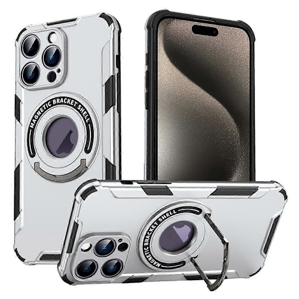 Skyddsfodral med Ställ för iPhone 15 Pro Max PC+TPU Mobilskal Kompatibelt med MagSafe Multicolor Style B