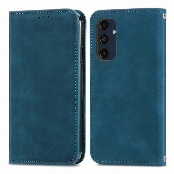 Samsung Galaxy S24 FE Nahkakotelo Korttipaikalla Magneettinen Puhelinkotelo - Harmaa Multicolor Dark Blue