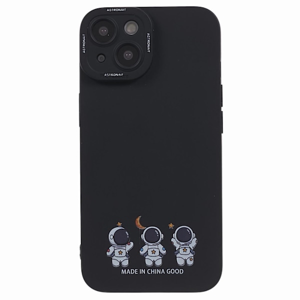 Roligt tecknat Astronaut phone case för Iphone 13, mjukt Tpu reptåligt cover Three Astronauts Black