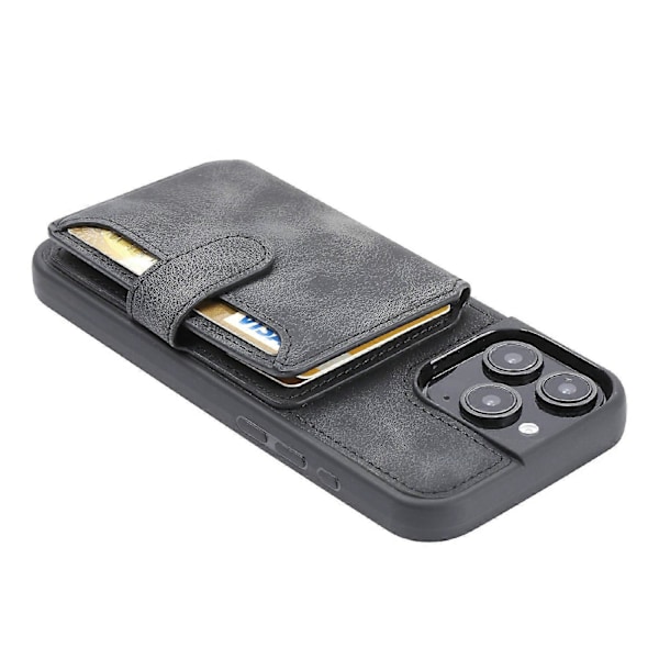 iPhone 16 Pro Max -kotelo lompakkokorttipaikalla TPU+PU-nahkainen takapuhelinkotelo - Laivastonsininen Multicolor Black