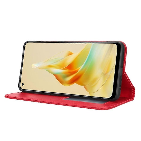 Til Oppo Reno8 T 4G Telefon Wallet Case Retro Tekstur PU Læder Stand Mobiltelefon Cover Multicolor Style C