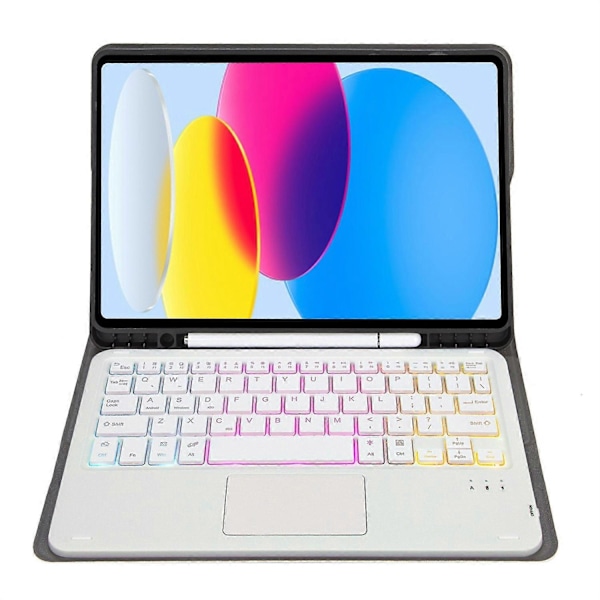 Type C A10B-AS iPad 10.9 (2022) -mallille, kynäpaikkamuotoilu, nahka + TPU-tablettitelinekotelo + irrotettava Multicolor Style C