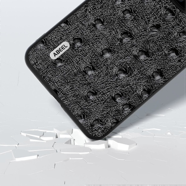Huawei Mate 60 Pro -puhelimen kotelo strutsinnahkajäljitelmällä, aitoa lehmännahkaa, PC+TPU-suojakuori Multicolor Style C
