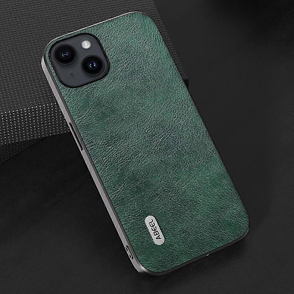 Stöttåligt skal för iPhone 14 Plus Läderbelagt TPU+PC Skyddande Mobilskal Multicolor Style B