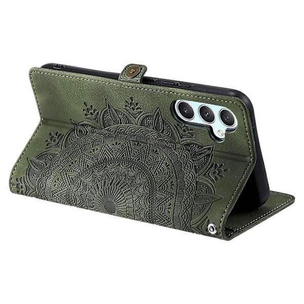 Tyyli 016 Samsung Galaxy A54 5G -kotelolle, ihomainen tuntu, toteemikuvioitu lompakkonahkainen puhelinkotelo - Musta Multicolor Blackish Green