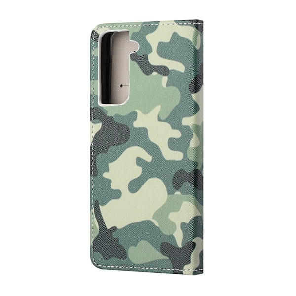 Mønstertryk Kryds Tekstur Læder Wallet Stand Case til Samsung Galaxy S21 FE Cover Multicolor Style G