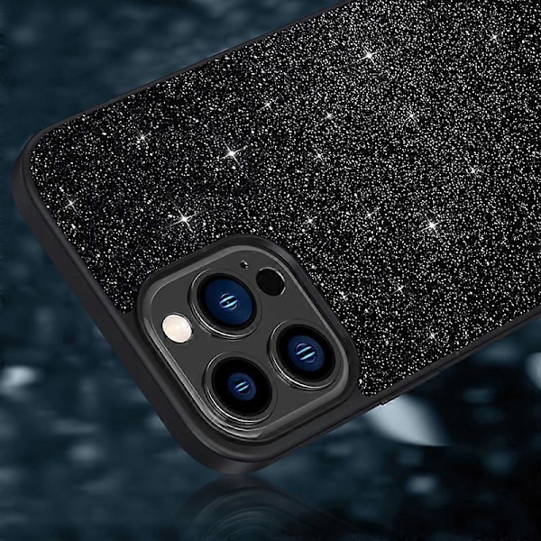 SULADA Baksidesskydd för iPhone 15 Pro, PU Läderbelagd PC+TPU Glitter Paljetter Mobilskal Multicolor Style C